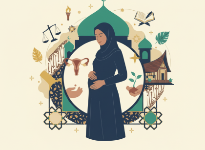 Fikih perempuan dan perlindungan terhadap hak reproduksi. Dibuat menggunakan AI.
