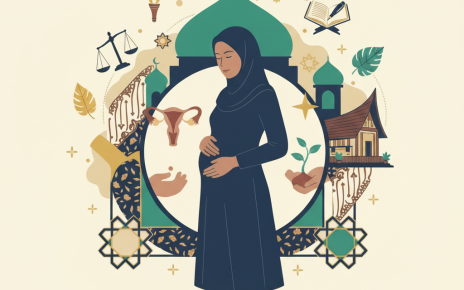 Fikih perempuan dan perlindungan terhadap hak reproduksi. Dibuat menggunakan AI.